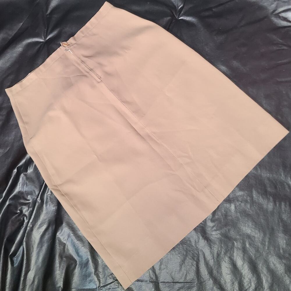 Vintage 70s handmade tan A-line skirt size large
